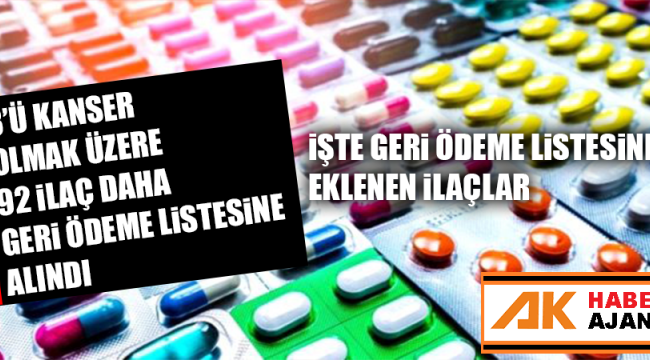 92 İlaç daha geri ödeme listesine alındı