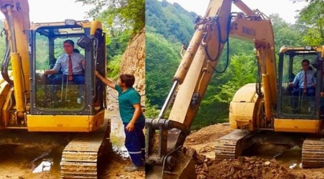 Kaymakam iş makinesiyle sözünü tuttu 