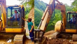 Kaymakam iş makinesiyle sözünü tuttu 