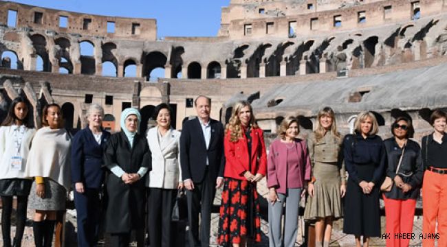 Emine Erdoğan, G20 Liderler Zirvesi'nin yapıldığı Roma'da lider eşleriyle bir araya geldi