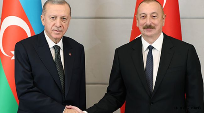 Cumhurbaşkanı Erdoğan, Azerbaycan Cumhurbaşkanı Aliyev ile bir araya geldi